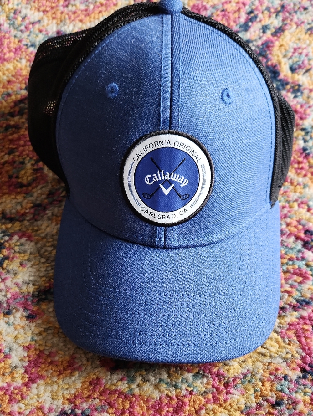 Callaway Blue Front Black Mesh Trucker Hat